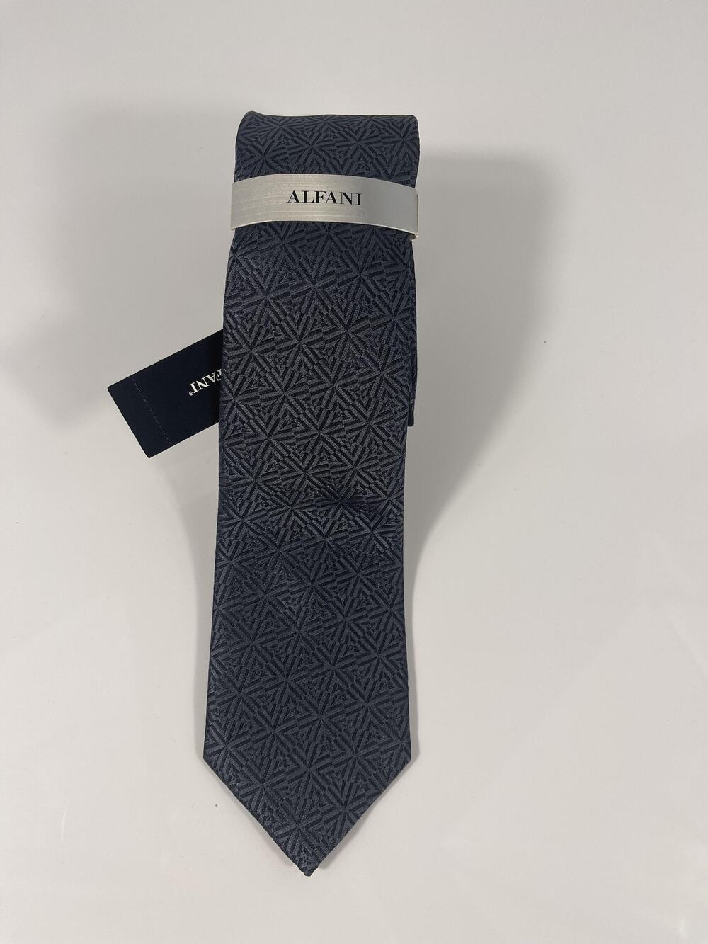 Alfani Tie Men's Black Hoover Geo Pattern Classic Necktie Polyester Formal New